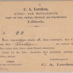 DR - 3 Pfg Reiseavis (Licht- u. Seifenfabrik Lerchen) Lübeck - Grevesmühlen 1881