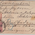 DR - 10+20 PfgE. Einschreibebrief Bockenheim - Wiesbaden 1879 - ohne Inhalt