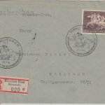 DR - 42 Pfg Braunes Band Einschreibebrief FDC ESST München-Riem 20.7.1941
