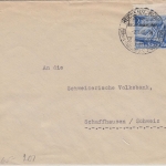 DR - 25 Pfg Leipziger Frühjahrsmesse Zensurbrief i.d. SCHWEIZ Höchenschwand 1940