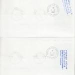 Guernsey - Weihnachten 1985 2x4er-Streifen ex KB 2 Karten n. Düsseldorf 1987