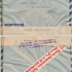 Griechenland 600/8 Dr. Rückkehr König Georg u.a. Luftpost Zensurbrief Athen 1946