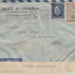 Griechenland 600/8 Dr. Rückkehr König Georg u.a. Luftpost Zensurbrief Athen 1946