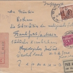 Bulgarien - 50 L. 5-Jahresplan u.a. Luftpost Einschreibebrief Sofia - FFM 1949