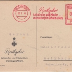 All.Bes./Kontrollrat - Öhringen 1946 12 Pfg. AFS "Rathgeber" (Wäsche) Karte n.
