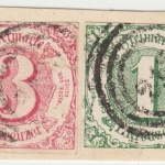 Thurn & Taxis - 1+3 Sgr. grün/rot Briefstück Ringstpl. 215 (Wiesbaden)