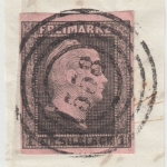 Preussen - 1 Sgr. schw./rosa Kopfausgabe Briefstück Ring-Stpl. 558 (Gummersbach)