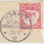 DSWA - Usakos 21.11.12 Briefstück 10 Pfg. Schiffszeichnung