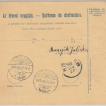 Ungarn/Österreich - 10 F. Ganzsache + Zusatz Paketkarte Féltorony - Köszeg 1918