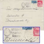 Bizone - Nördlingen Scharlach Rennen 1949 Masch.werbestempel Brief n. München