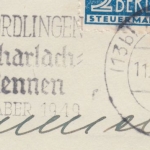 Bizone - Nördlingen Scharlach Rennen 1949 Masch.werbestempel Brief n. München