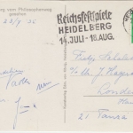 DR - Heidelberg Reichsfestspiele 1935 Masch.werbestempel Drucksache n. ENGLAND