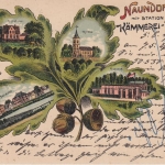 Brandenburg - Naundorf Kämmerei Forst Mehrbild-Farblitho gelaufen 1927