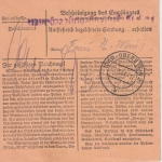 DR - Bell ü. Mayen Poststelle I Wertpaketkarte n. Idar-Oberstein 1944
