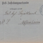 Bayern - 20+10 Pfg. Wappen Postzustellurkunde Windsheim - Uffenheim 1904