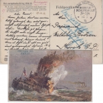 DR - Kais. Deutsche Marine-Schiffspost No. 38 (SMS v.d.Tann) Feldpostkarte 1916
