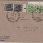 Bizone - 2x2+2x10 Pfg. Arbeiter Band/Netz Brief Hameln - Duisburg 1948