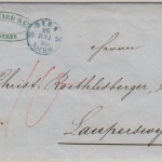 Schweiz - Bern 26 JULI 1854 blauer Fingerhutstpl. Brief n. Lauperswyl mit Inhalt