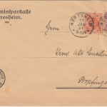 Württemberg - 50+10 Pfg. Dienstmarken Brief Neresheim - Bopfingen 11.1.1921 (!!)