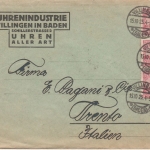 DR-Infla - 3x5 Mrd.Korbdeckel Firmenbrief n. ITALIEN Villingen Trento 15.10.23