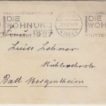 DR - Stuttgart 1927 Werkbund-Ausstellung "Die Wohnung" Masch.werbestempel Brief