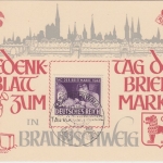 DR - 6 Pfg. Tag d. Briefmarke Gedenkblatt (FDC) + ESST Braunschweig 11.1.42