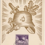 DR - 6 Pfg. Tag d. Briefmarke Gedenkblatt (Stahlhelm)+ ESST Braunschweig 11.1.42