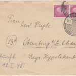 DR - Podersam 30.12.44 Handwerbestempel Brief n. Obernburg