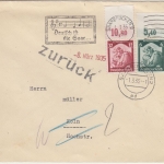 DR - 6+12 Pfg. Saarabstimmung Oberränder Brief n. Köln - Retourvermerk 1935