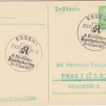 DR - Essen 1937 4. Deutscher Apothekertag SST 5 Pfg. Ganzsache n. Prag