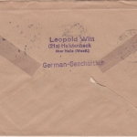 All.Bes./Kontrollrat 25 Pfg Ziffer 4er-Streifen u.a. Einschreibebrief Halle 1947