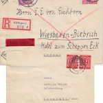 AM-Post - 40 Pfg. u.a. Einschreiben-Eilbrief Göttingen Wiesbaden 1946 Wendebrief