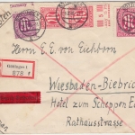 AM-Post - 40 Pfg. u.a. Einschreiben-Eilbrief Göttingen Wiesbaden 1946 Wendebrief