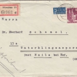 Bizone - 60 Pfg. Bauten Einschreibebrief München 19 - Unterklingensporn 1948