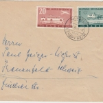 FZ/Baden - 10+20 Pfg. 100 J. Dt. Briefmarke Brief i.d. SCHWEIZ 1949