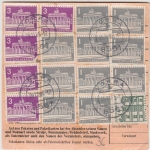 BRD - 90+10 Pfg Bed. Deutsche + Brandenburger Tor u.a. Wertpaketkarte Vorra 1965