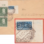 BRD - 2x10 Pfg. Luther Paar/Bogenecke + Notopfer/Bogenecke Brief Bardenberg 1952