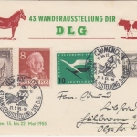 Berlin - 4 Pfg. Kaiser Wilhelm Gedächtniskirche u.a. DLG Sonderkarte + SST 1955