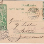 Schweiz - 5 C. Ganzsache 25 J. UPU + Zusatz Basel-Horburg Berlin Zehlendorf 1900