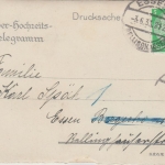 DR - 5 Pfg. Hindenburg Silber-Hochzeit-Telegramm Drucksache Essen 1933