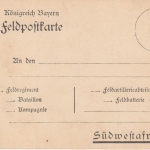 Bayern - Feldpostkarte Vordruck für Deutsch-Südwestafrika ungebraucht