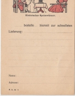 Berlin - Allgemeine Elektizitäts-Gesellschaft AEG Werbekarte Speisewärmer ca1920
