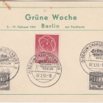 Berlin - 20 Pfg. Marshallplan/ERP u.a. Sonderkarte Grüne Woche SST 1951