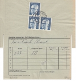 BRD - 3x50 Pfg. Heinemann Auslieferungsschein f. Paktete Badenweiler 1974