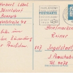 BRD - Düsseldorf 1963 "Parlament der Arbeit DGB" Masch.werbestempel a. Ganzsache