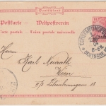 DP Türkei - 20 Pa./10 Pfg. Germania Ganzsache n. ÖSTERREICH Smyrna - Wien 1908