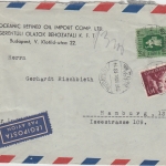 Ungarn - 1,40 Ft. Freimarke ua. Luftpostbrief Budapest Hamburg 1948 brit. Zensur