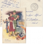 Schweiz - Winterthur Kaserne Militärpost Juxkarte portofreie Militärpost 1959