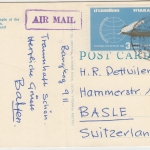 Thailand - 3 B. Int. Briefwoche Luftpostkarte i.d. SCHWEIZ Bangkok - Basel 1964