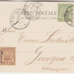 Tunesien - 5+2x2+1 C. Wappen sw-AK (Moschee) Tunis - Giengen 1902